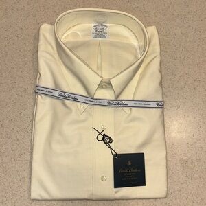 Brooks Brothers Men’s Dress Shirt-Classic Fit-yellow-Size 18-34New with Tags